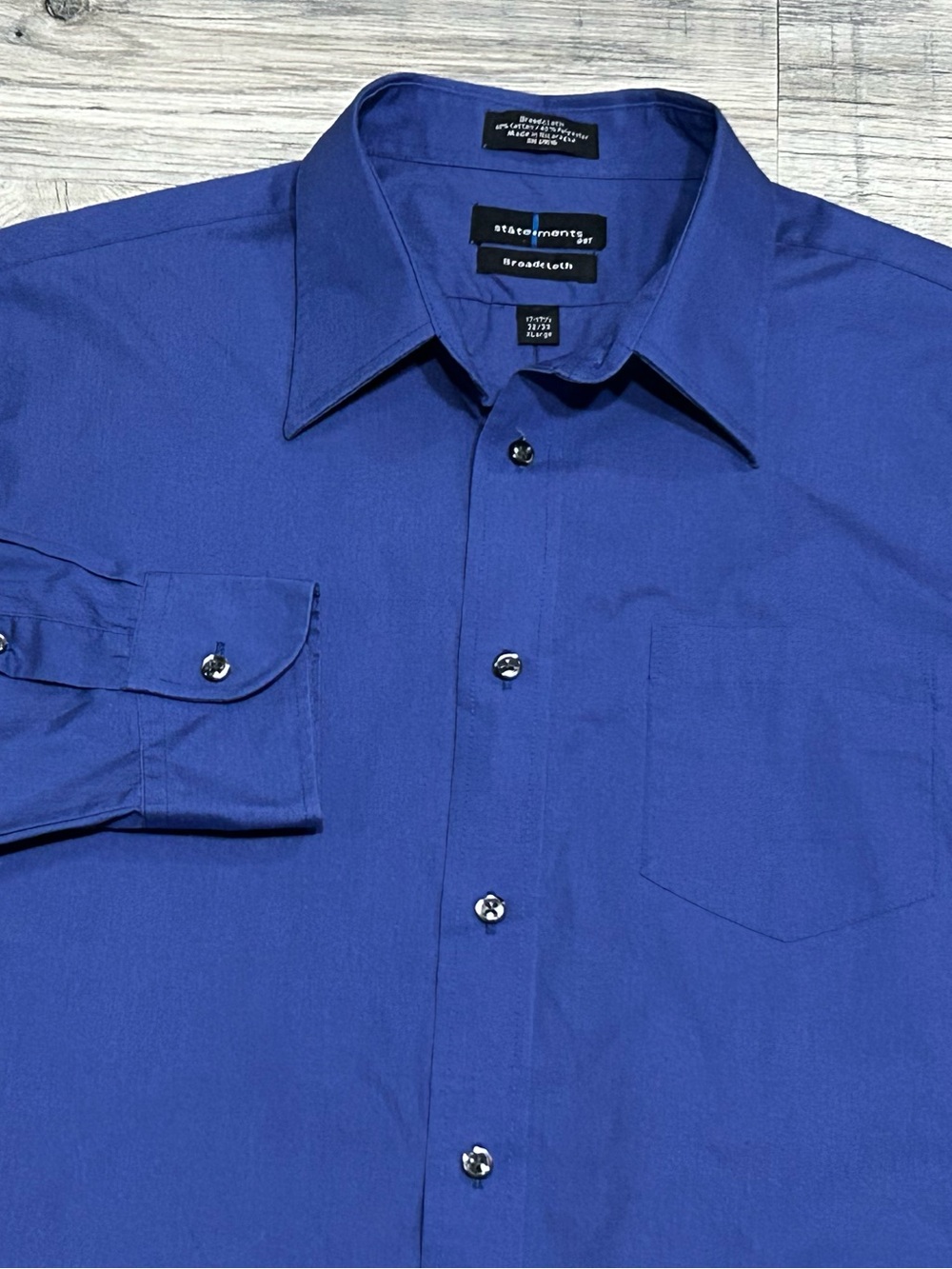 Statements by BT Men’s Blue Broadcloth Dress Shirt XL 17-171/2 32/33